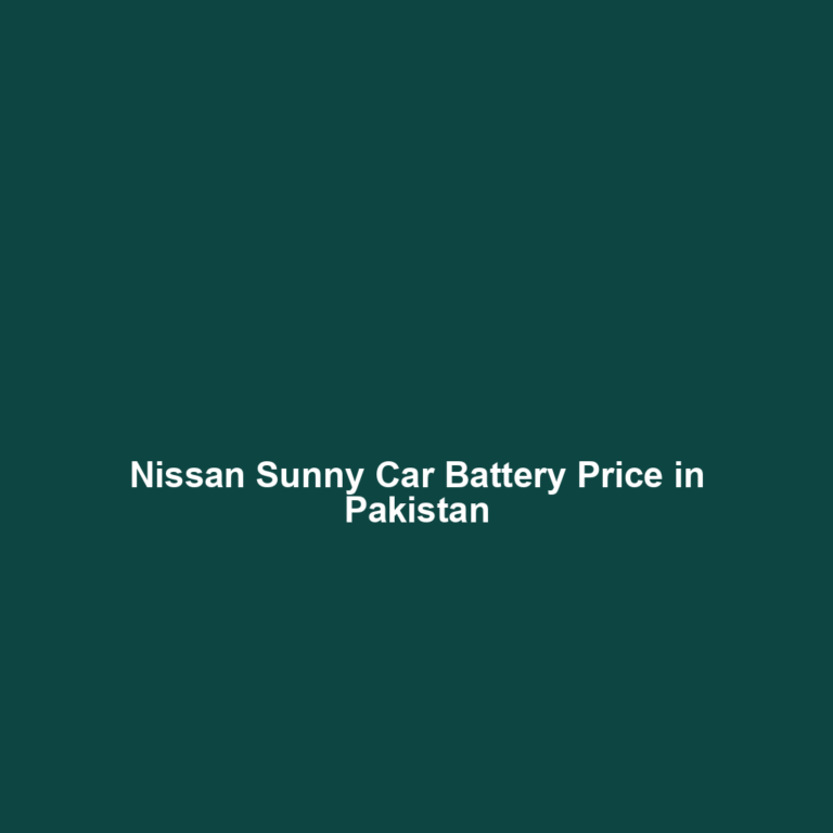 Nissan Sunny Car Battery Price in Pakistan