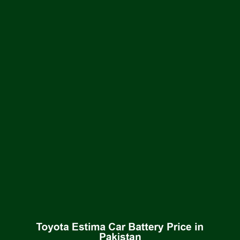 Toyota Estima Car Battery Price in Pakistan