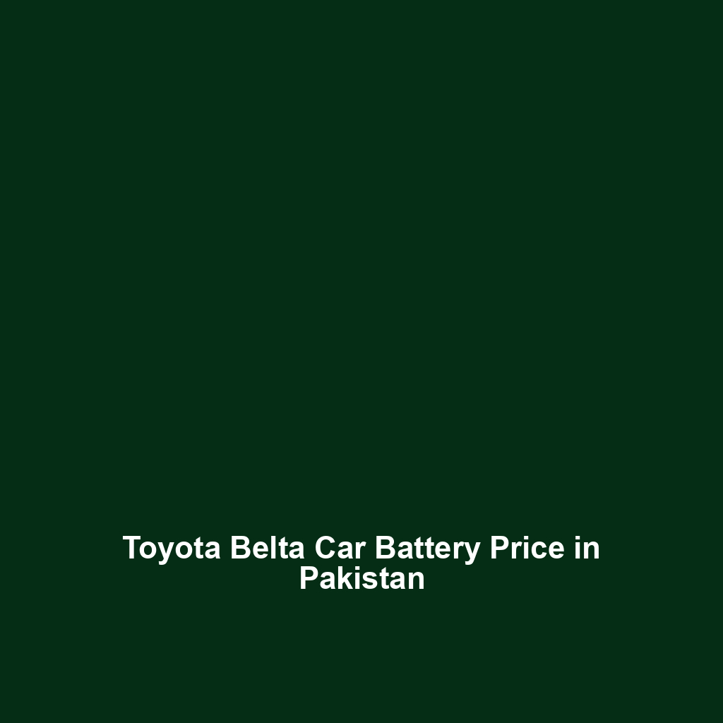 Toyota Belta Car Battery Price in Pakistan