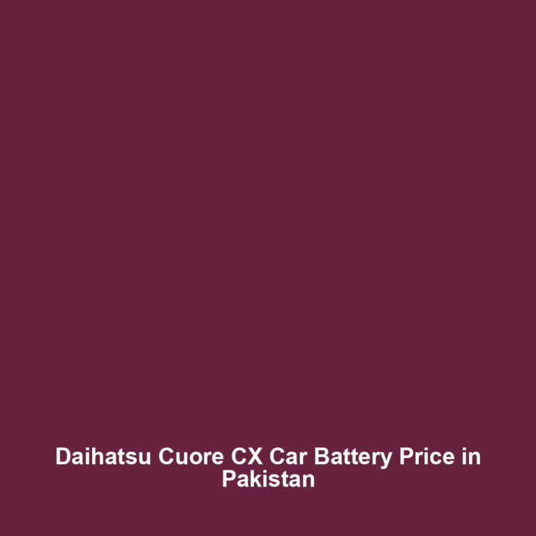 Daihatsu Cuore CX Car Battery Price in Pakistan