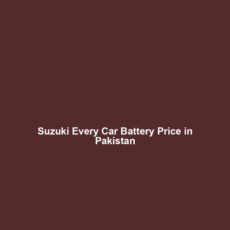 Suzuki Every Car Battery Price in Pakistan