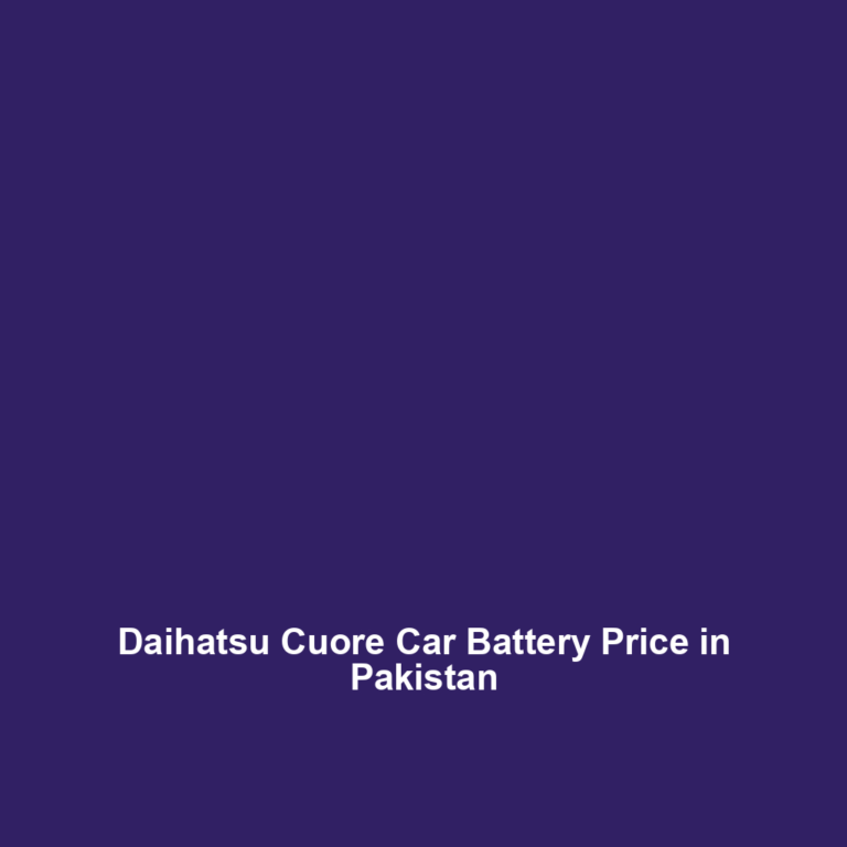 Daihatsu Cuore Car Battery Price in Pakistan