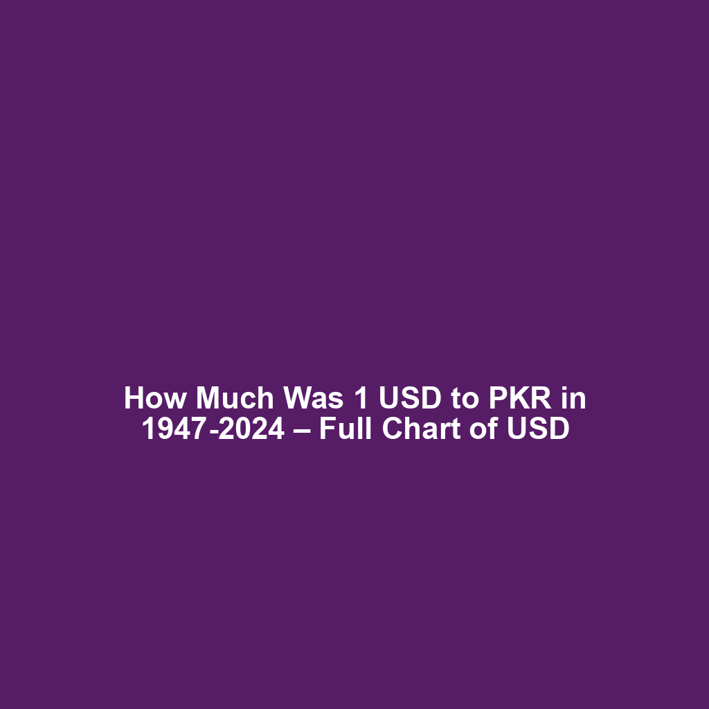 How Much Was 1 USD to PKR in 1947-2024 – Full Chart of USD