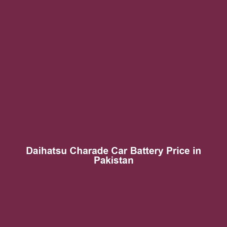 Daihatsu Charade Car Battery Price in Pakistan