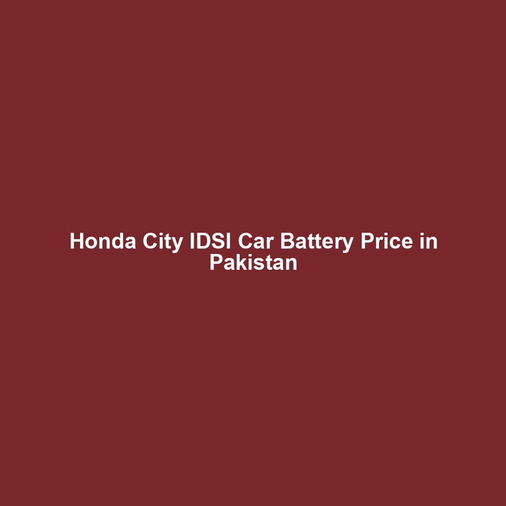 Honda City IDSI Car Battery Price in Pakistan