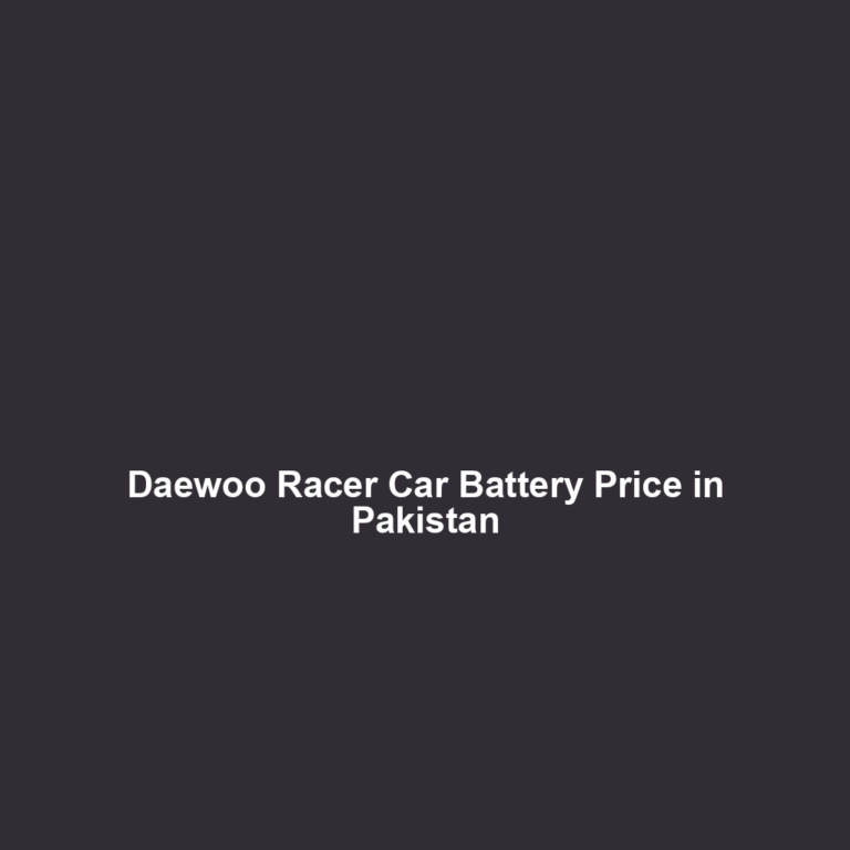 Daewoo Racer Car Battery Price in Pakistan