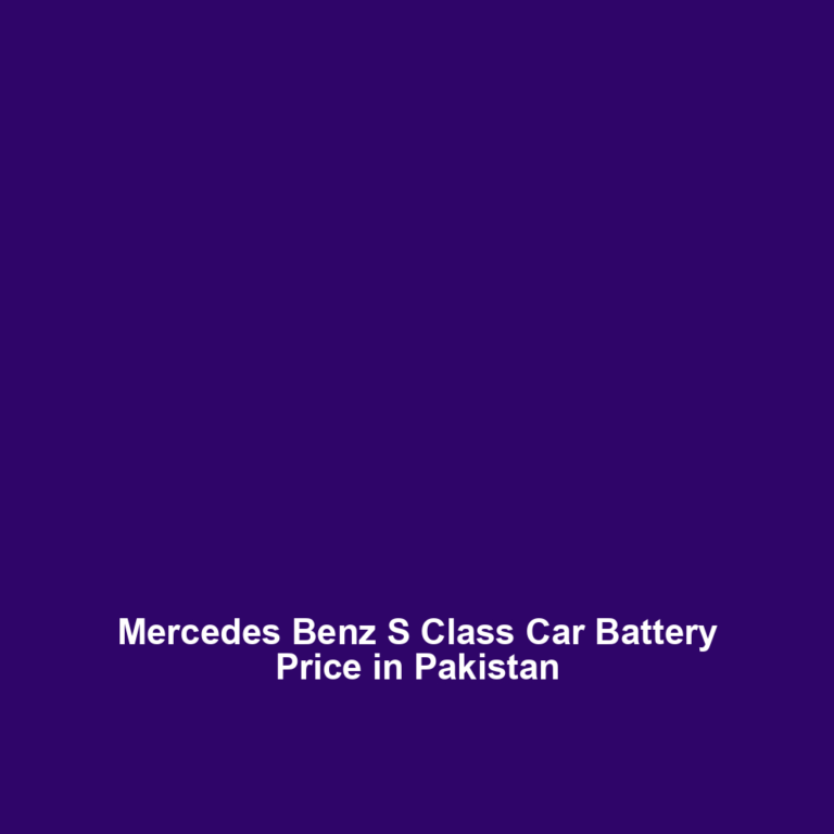 Mercedes Benz S Class Car Battery Price in Pakistan