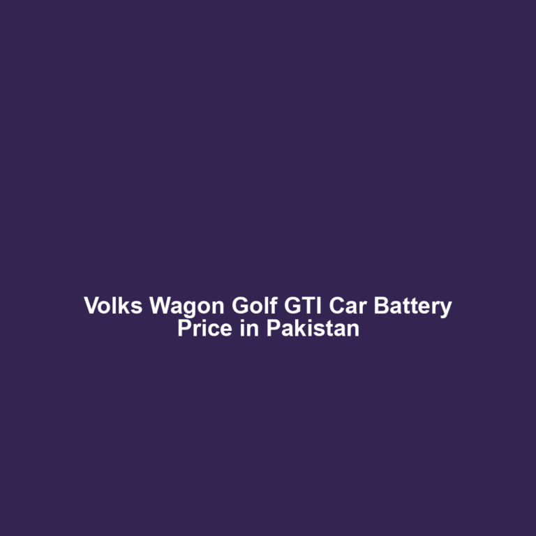 Volks Wagon Golf GTI Car Battery Price in Pakistan